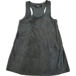 Audrey 3+1 | Khaki Green Vegan Suede Swing Dress | Small